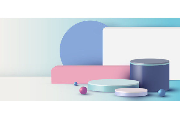 3D Geometric Platform Blue: The Modern Standard for Digital Product Showcases