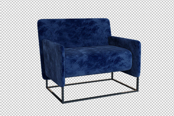 Blue Armchair 3d Rendering for Modern Design Projects