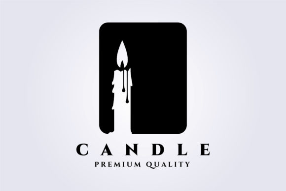 Candle Logo Vintage Vector Illustration
