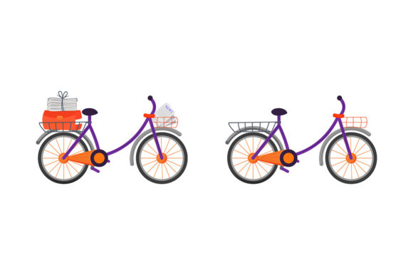 Courier Bicycle Flat Color Object Set: A Strategic Asset for Modern Communication