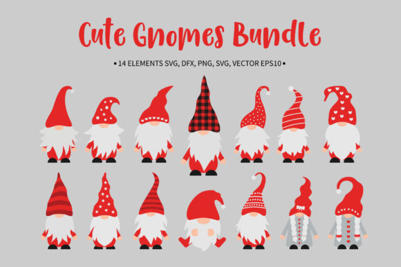 Cute Gnomes Bundle: Funny Gnomes Clipart for Creative Projects