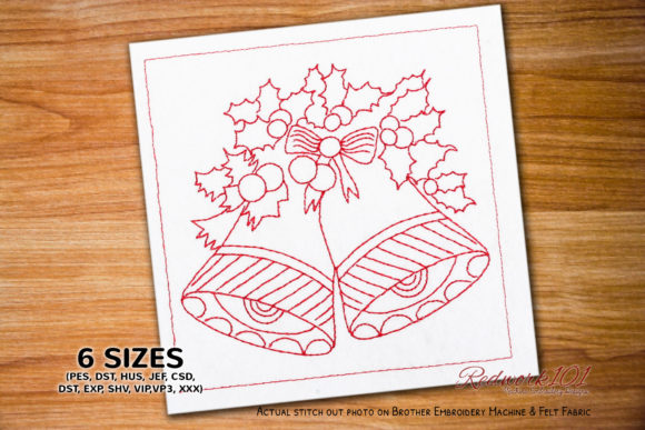 Decorative Christmas Bell Redwork: Elevating Your Holiday Embroidery with The Stitch Box