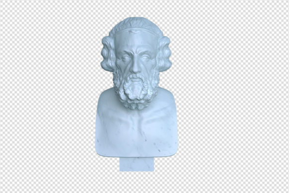 Elevating Digital Narratives with the Bust of Homer: A High-Resolution PNG Asset for the Modern Creator