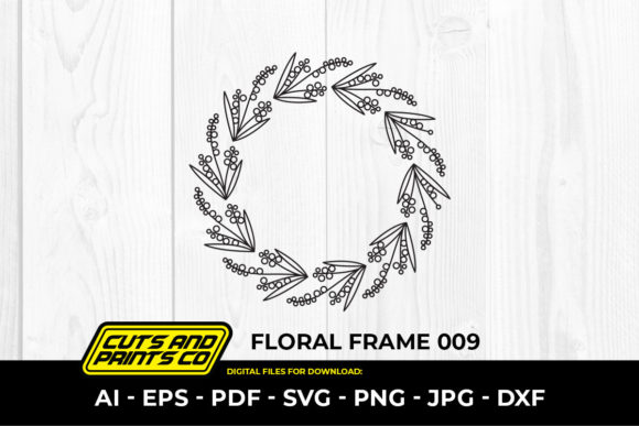 Floral Frame SVG, Circular Frame 009