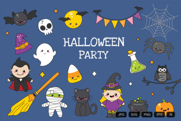 Halloween Party Hand Drawn Vector Icons