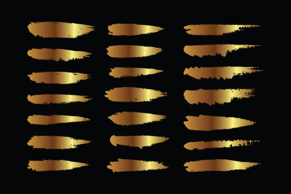 Handmade Stain Golden Brush Stroke Set