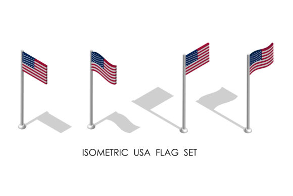 Isometric Flag of United States America: Design & Motion