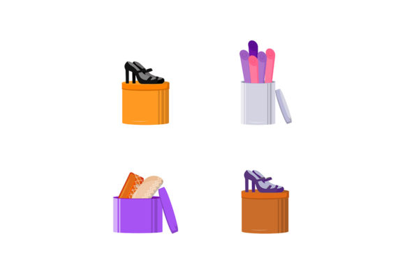 Luxury Tailor Shop Flat Color Object Set