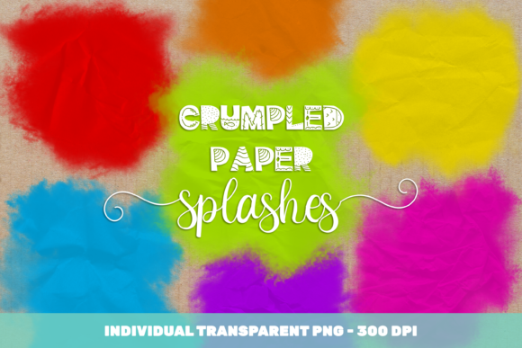 Neon Crumpled Paper Splashes for Creative Projects