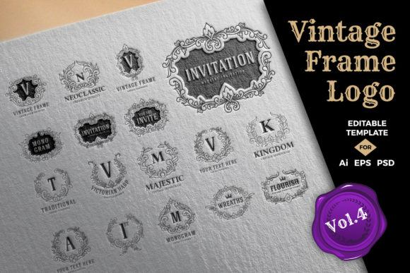 Retro Vintage Frame Logo Template Vol.4: Elevate Your Brand with Timeless Design