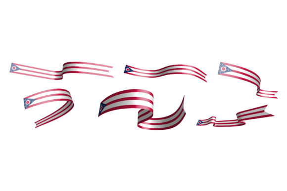 Ribbons. Flag of American State of Ohio: A Visual Tribute to the Buckeye State