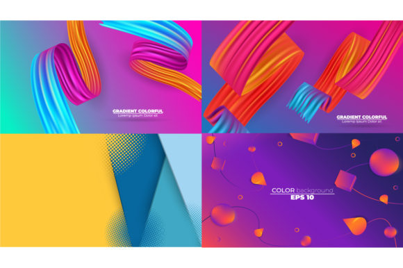 Set of Geometric Background Colorful