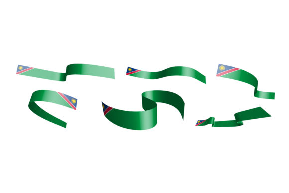 Set of Holiday Ribbons. Flag of Namibia: A Modern Design Element for Global Celebrations