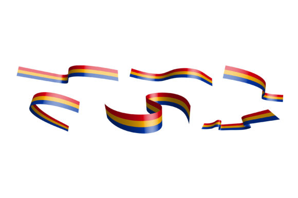 Set of Holiday Ribbons Flag of Romania: A Vibrant Design Asset