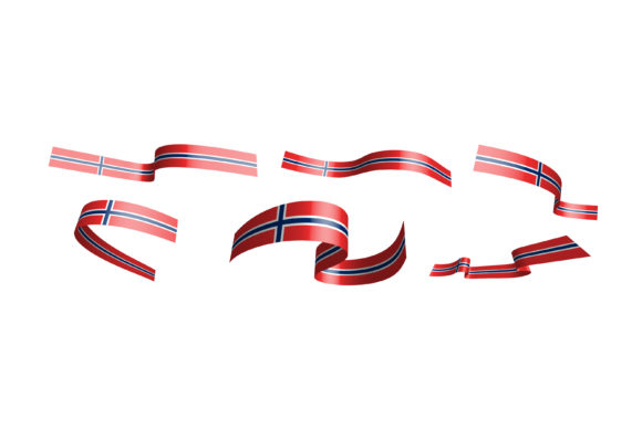 Set of Holiday Ribbons. Norway Flag: A Versatile Design Element for Festive Projects