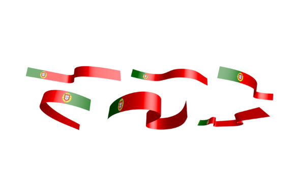 Set of Holiday Ribbons: Portugal Flag Design