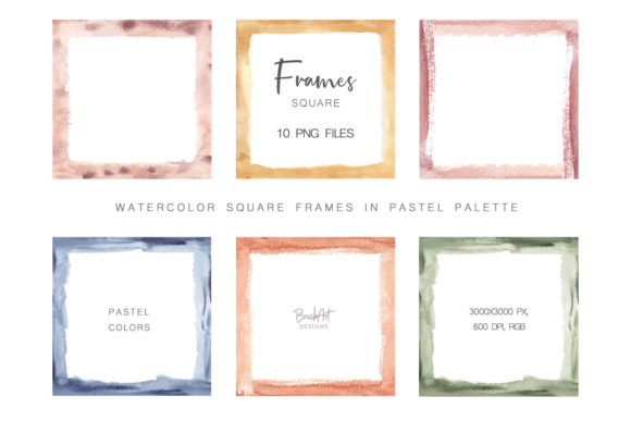 Square Watercolor Frames for Creative Projects